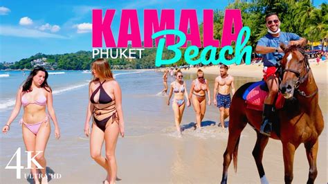 【4k 】phuket 2023 Kamala Beach 🏖️ Sunny Day [walking Tour 🇹🇭] Youtube