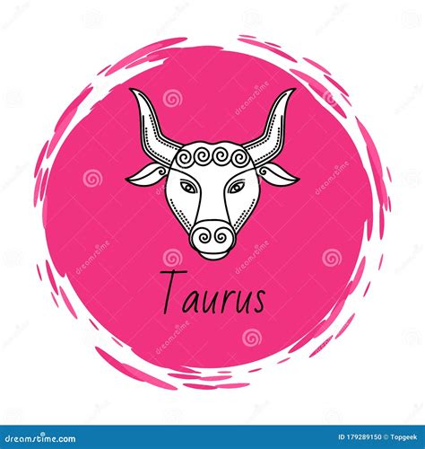 Taurus Astrological Sign For Horoscope Zodiac Stock Vector