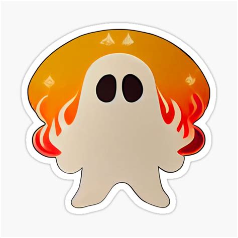 Ghostie Posing As A Flame Spirit Sticker For Sale By Thefoxywolfshop