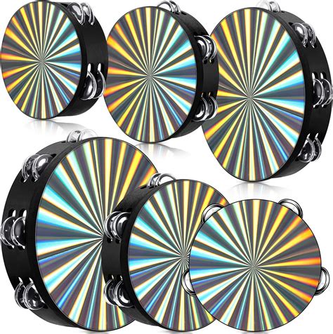 Reginary 6 Pcs Tambourines For Adults Hand Drum Radiant