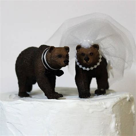 Bear Wedding Cake Topper Animal Cake Topper Woodland Cake | Etsy