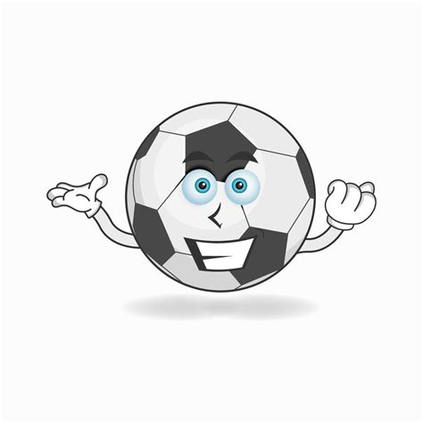 Personaje de mascota de balón de fútbol con expresión de sonrisa