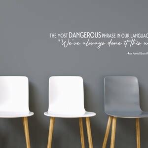 The Most Dangerous Phrase Wall Decal Office Wall Art Teamwork Office Decor Workplace Decor ...