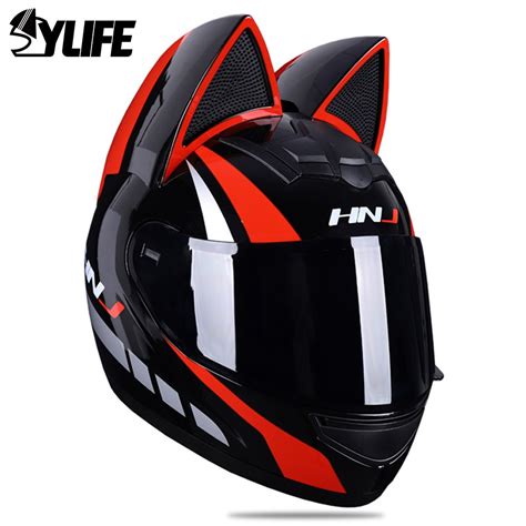 Casco De Motocicleta Con Orejas De Gato Para Hombre Y Mujer Casco De