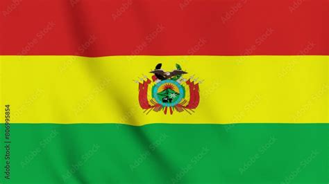 3d Bolivia Flag Waving Cloth Texture Loop Animation National 3d Close