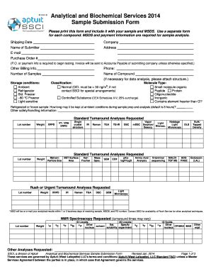 Fillable Online Sample Submission Form Ssci Fax Email Print Pdffiller