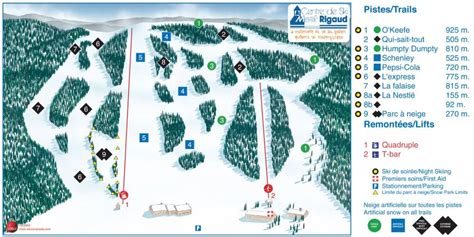 Ski Mont Rigaud Ski Trail Map - Rigaud Quebec Canada • mappery