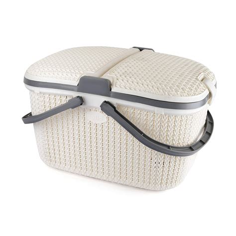 Cello Knits Style Shopping Plastic Basket White Rectangular Amazon