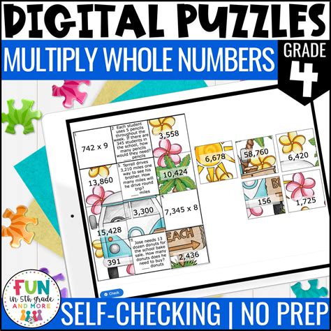 Multiply Whole Numbers Math Review Puzzles Th Grade Digital Math