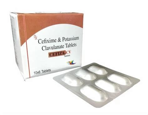 Cefixime Trihydrate Mg Clavulanic Acid Mg Tablets Packaging Size