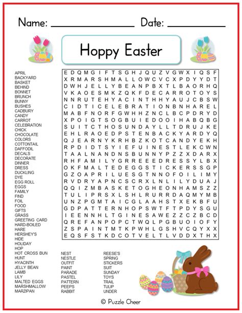 Happy Easter Word Search Puzzle Puzzle Cheer