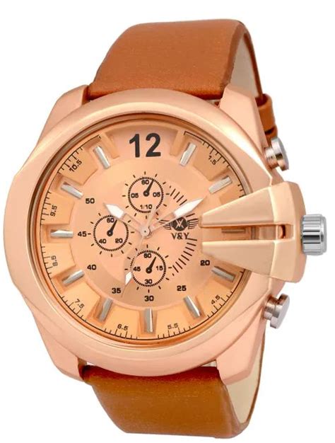 Buy V Y Designer Copper Dial With Brown Leather Strap Analogue Watch