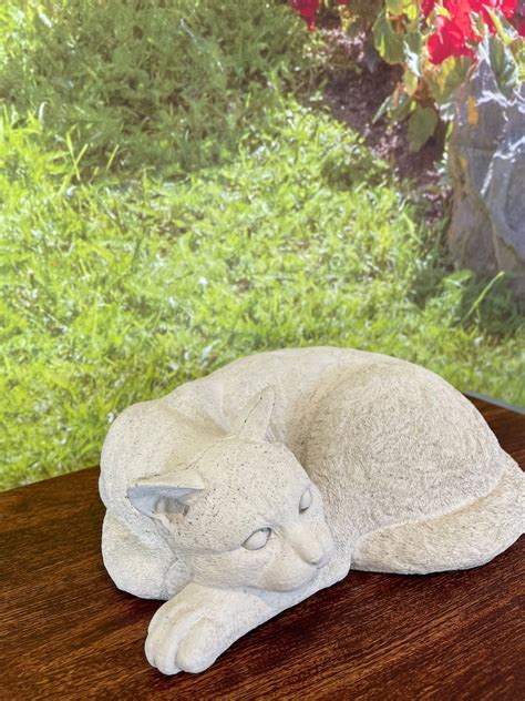 Sleeping Cat Statue sterling Statuary Handmade Solid - Etsy