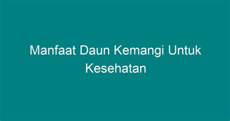 Manfaat Daun Kemangi Untuk Kesehatan Geograf