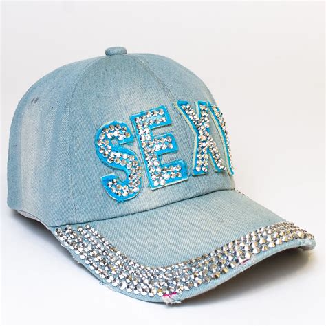 Rhinestone Style Denim Baseball Cap Sexy Ebay