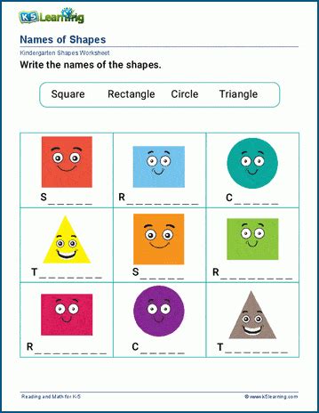 Shapes Name Worksheet