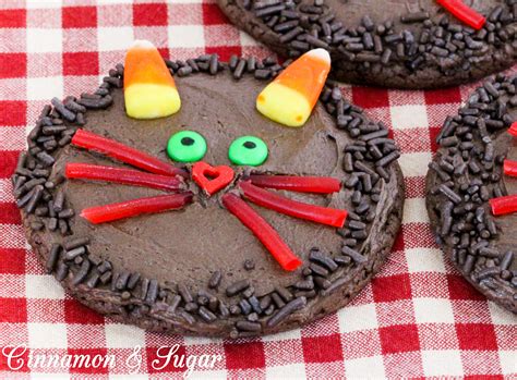 Halloween Black Cat Chocolate Cookies Cinnamon And Sugar