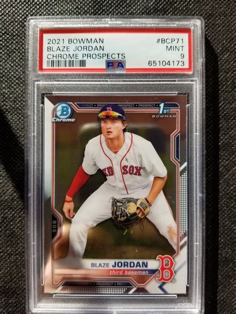 St Bowman Chrome Top Prospect Blaze Jordan Boston Red Sox Psa