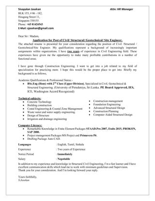 Curriculum Vitae S Jasekan Pdf