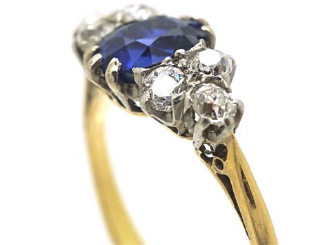 Edwardian 18ct Gold Sapphire And Diamond Ring 855n The Antique