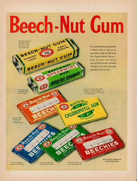 1953 Beech Nut Chewing Gum Candy Vintage Print Ad Peppermint Spearmint Fruit Usa Ebay