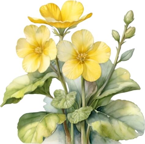 Premium Psd Watercolor Painting Of A Primrose Flower