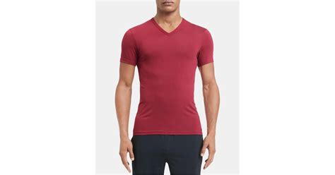 Calvin Klein Mens Ultra Soft Modal V Neck T Shirt In Red For Men Lyst