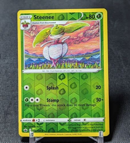 Steenee Uncommon Reverse Holo Grass Pokemon Tcg Chilling Reign