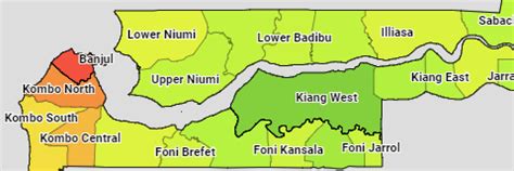 Gambia: LGAs, Districts, Cities, Settlements - Population Statistics in ...