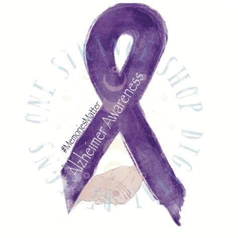 Alzheimers Ribbon Clipart Font