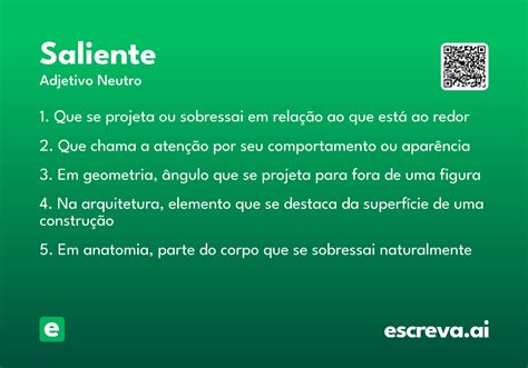 O Que É Ser Saliente - Saliente - Significado e Sinônimo - escreva.ai
