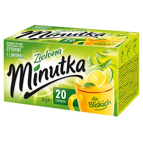 Herbata zielona Minutka z cytryną i limonką 20 torebek Minutka