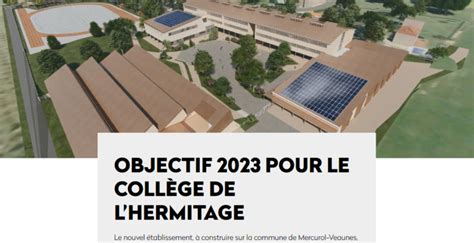 Le Projet Du Coll Ge De Mercurol Veaunes D Voil Par Le D Partement