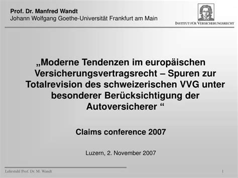 Ppt Prof Dr Manfred Wandt Johann Wolfgang Goethe Universit T