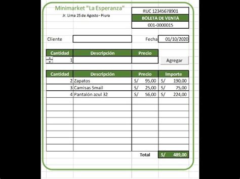 Formato De Boleta De Venta En Excel Recursos Excel