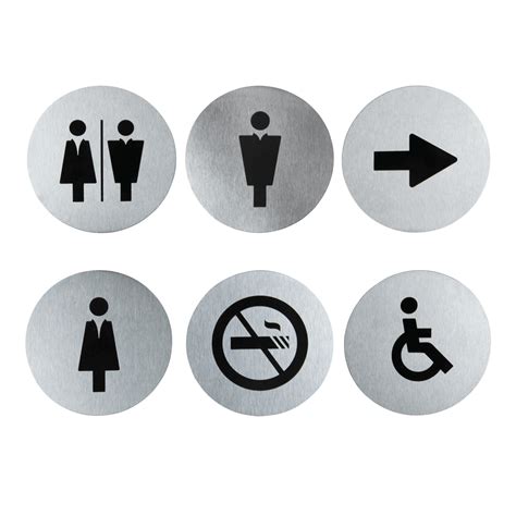 Stainless Steel Toilet Door Signs Pack Metal Door Signs