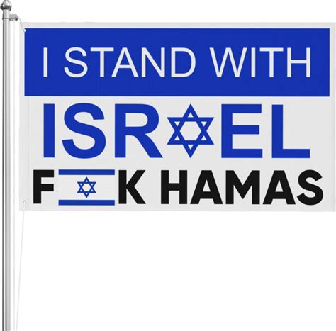Amazon 2x3 We I Stand With Israel Flag Double Sided Fuck Hamas Flag Banner Pray For Israel