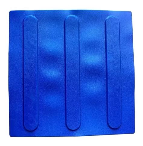 Piso Tátil Pvc Flexível Direcional Azul 25x25 Wa Cx 90