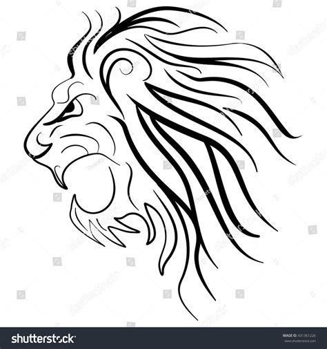 Graphic Silhouette Roaring Lion Lion Tattoo Stock Vector (Royalty Free ...