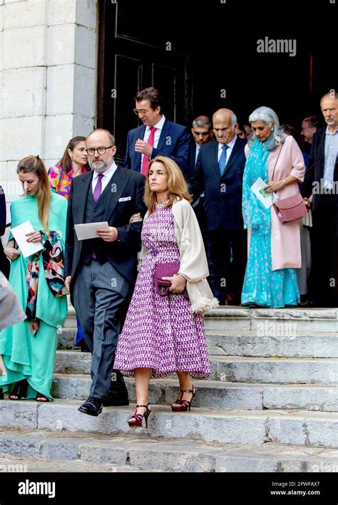 Prince Hassan Bin Talal And Princess Sarvath Al Hassan Of Jordan At The Church Saint Trophyme In