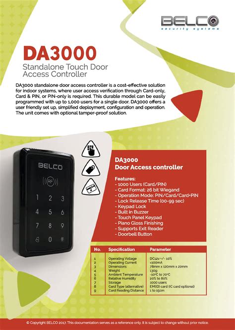 Belco Da3000 Door Access System Complete With Basic Door Access Accessories Kuala Lumpur Kl