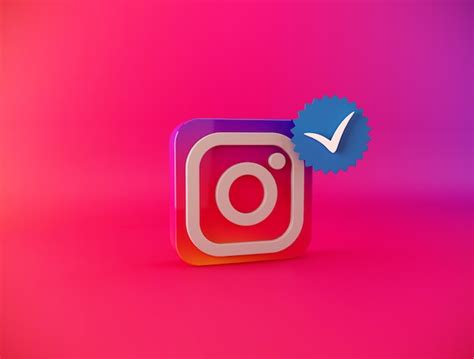 Premium Photo D Instagram Logo With Verified Sticker