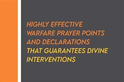 Powerful Deep Warfare Prayers And Declarations For Yourself And