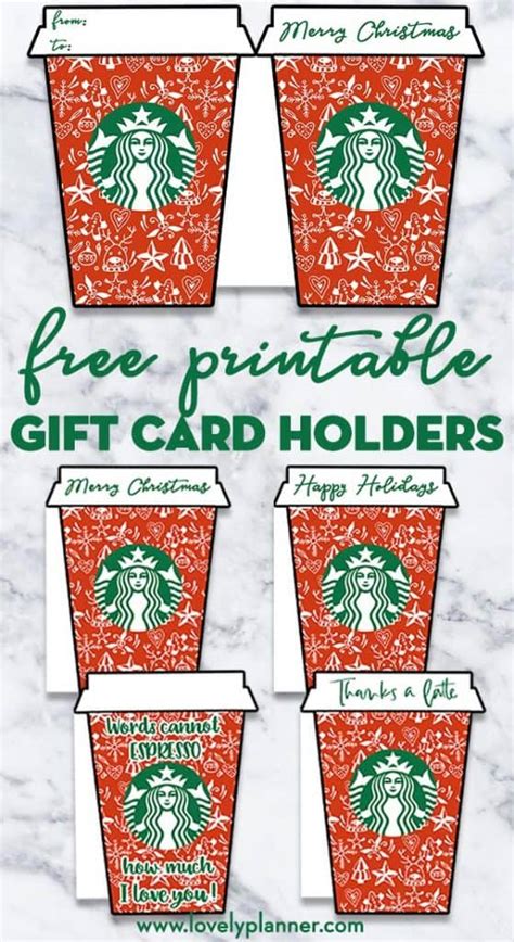 free printable Christmas Starbucks Gift Card Holder - Lovely Planner