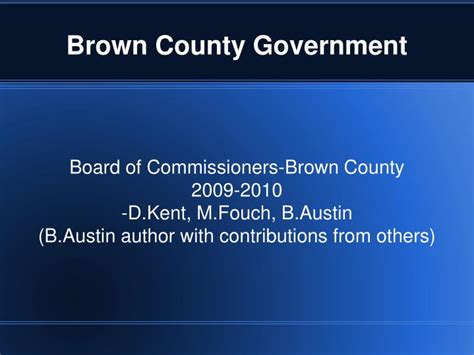 Ppt Brown County Government Powerpoint Presentation Free Download