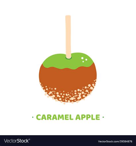 Caramel apple or candy on stick with nuts Vector Image