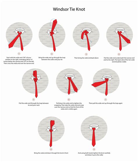 Illustrated Guide How To Tie The Windsor Tie Knot