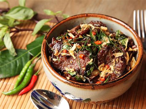 Thai Style Beef With Basil And Chilies Phat Bai Horapha Recipe