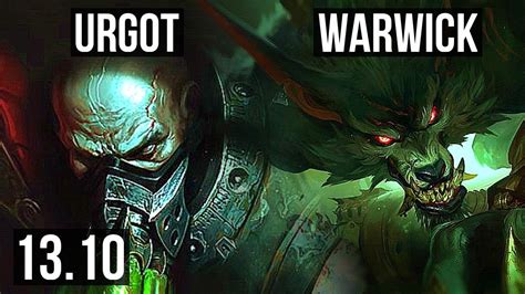 URGOT Vs WARWICK TOP 9 Solo Kills 1 3M Mastery 600 Games KR