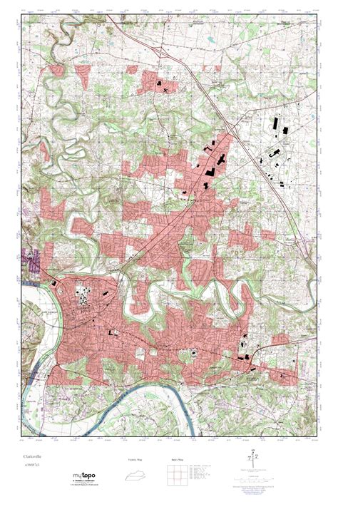 MyTopo Clarksville Tennessee USGS Quad Topo Map